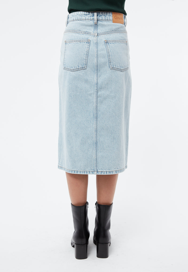 Givn Berlin Jeansrock GBKARLOTTA aus Bio-Baumwolle Skirt Light Blue