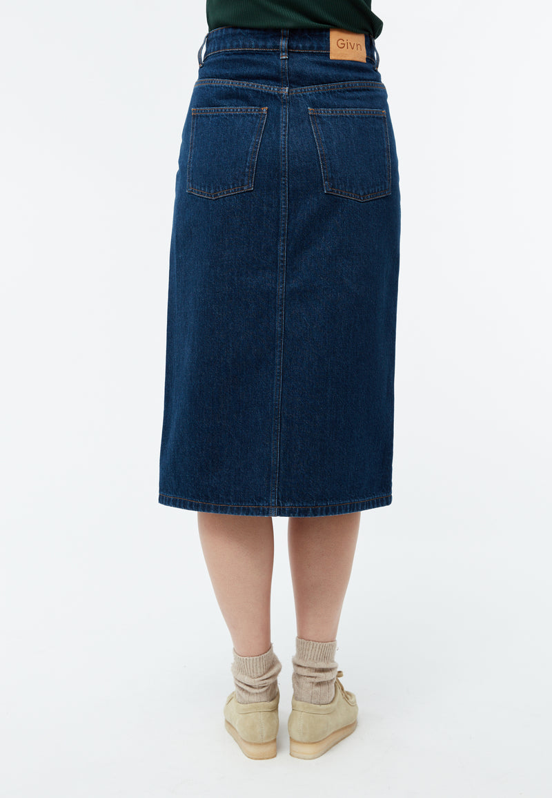 Givn Berlin Jeansrock GBKARLOTTA aus Bio-Baumwolle Skirt Dark Blue