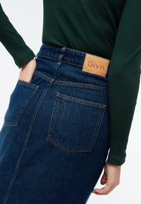 Givn Berlin Jeansrock GBKARLOTTA aus Bio-Baumwolle Skirt Dark Blue