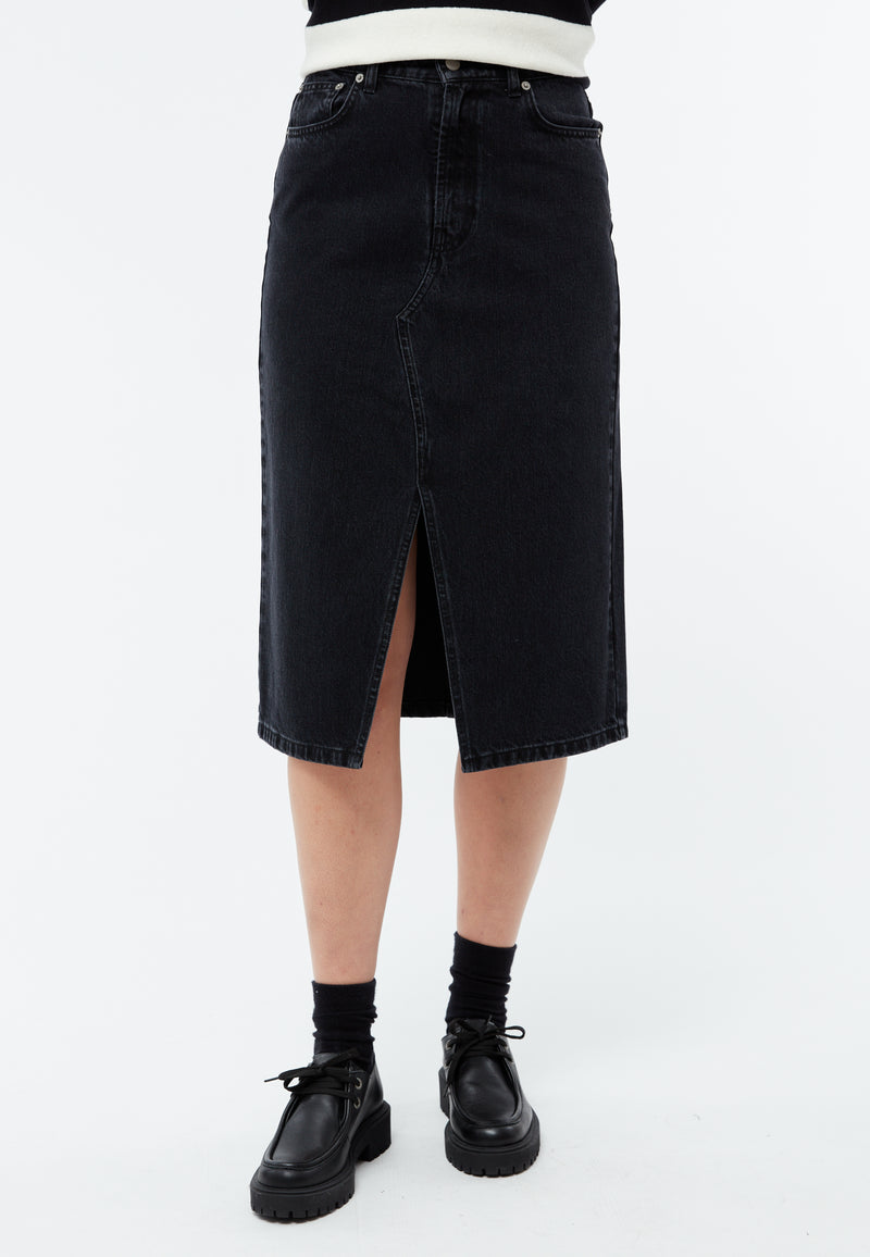 Givn Berlin Jeansrock GBKARLOTTA aus Bio-Baumwolle Skirt Washed Black