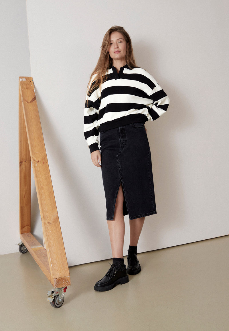 Givn Berlin Jeansrock GBKARLOTTA aus Bio-Baumwolle Skirt Washed Black
