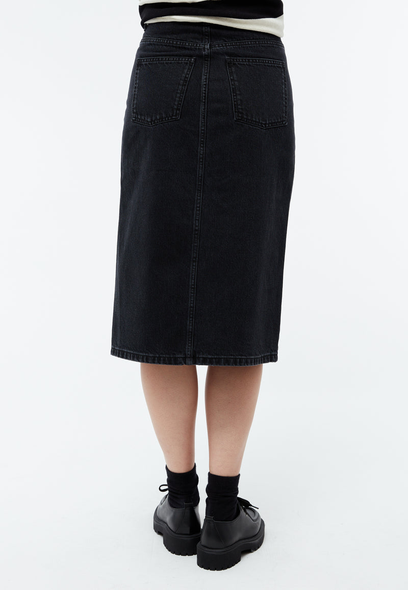 Givn Berlin Jeansrock GBKARLOTTA aus Bio-Baumwolle Skirt Washed Black