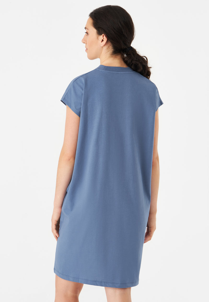 Givn Berlin Jerseykleid GBCAITY loose Fit aus Bio-Baumwolle Dress Steel Blue