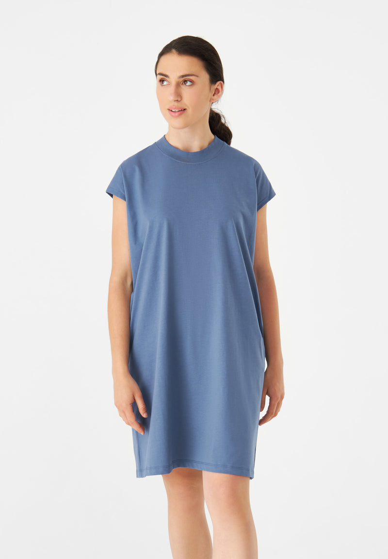 Givn Berlin Jerseykleid GBCAITY loose Fit aus Bio-Baumwolle Dress Steel Blue