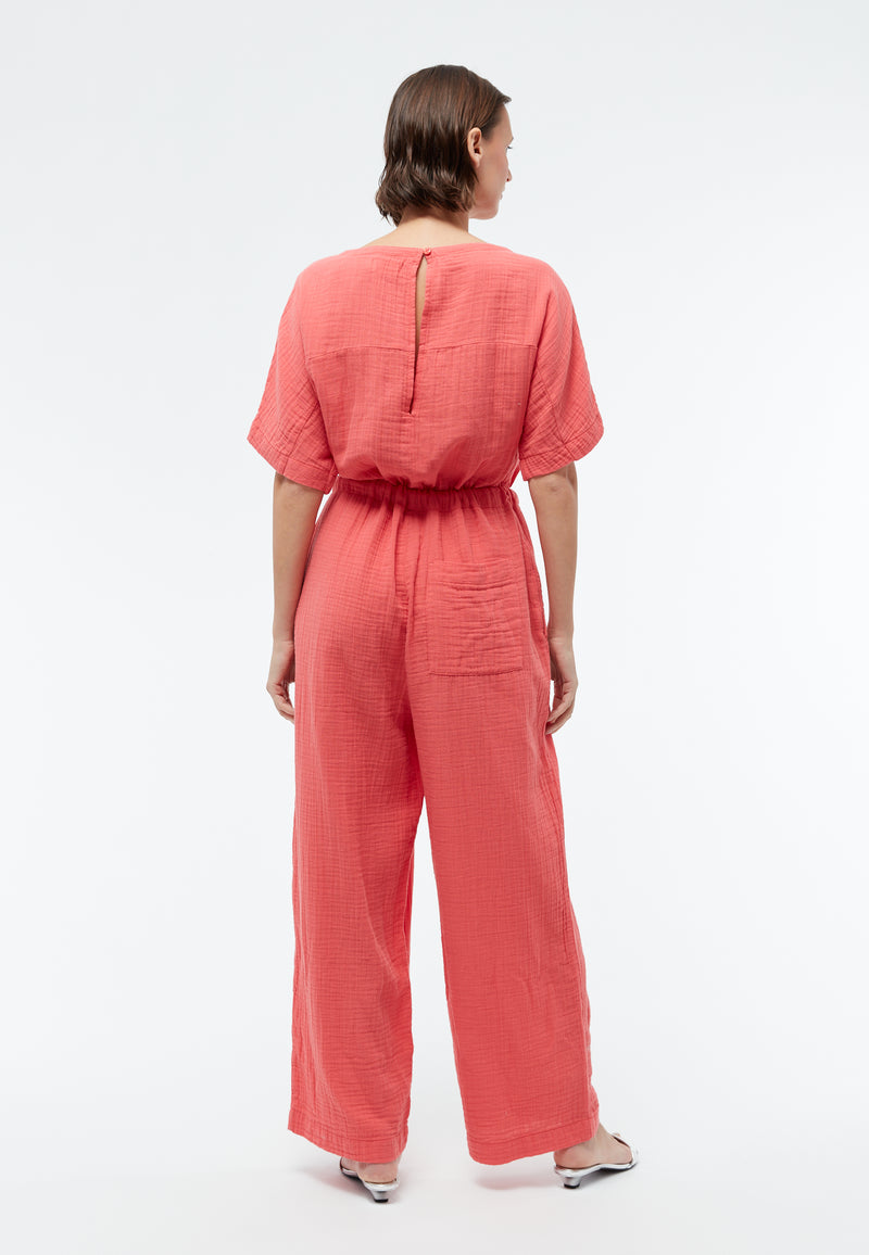 Givn Berlin Jumpsuit GBKAYLA aus Bio-Baumwoll Musselin Jumpsuit Sunset Coral (Musselin)