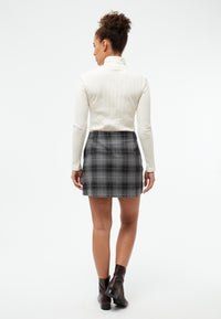 Givn Berlin Karierter Rock GBVIVI aus Bio-Baumwolle Skirt Dark Grey / White (Checked)