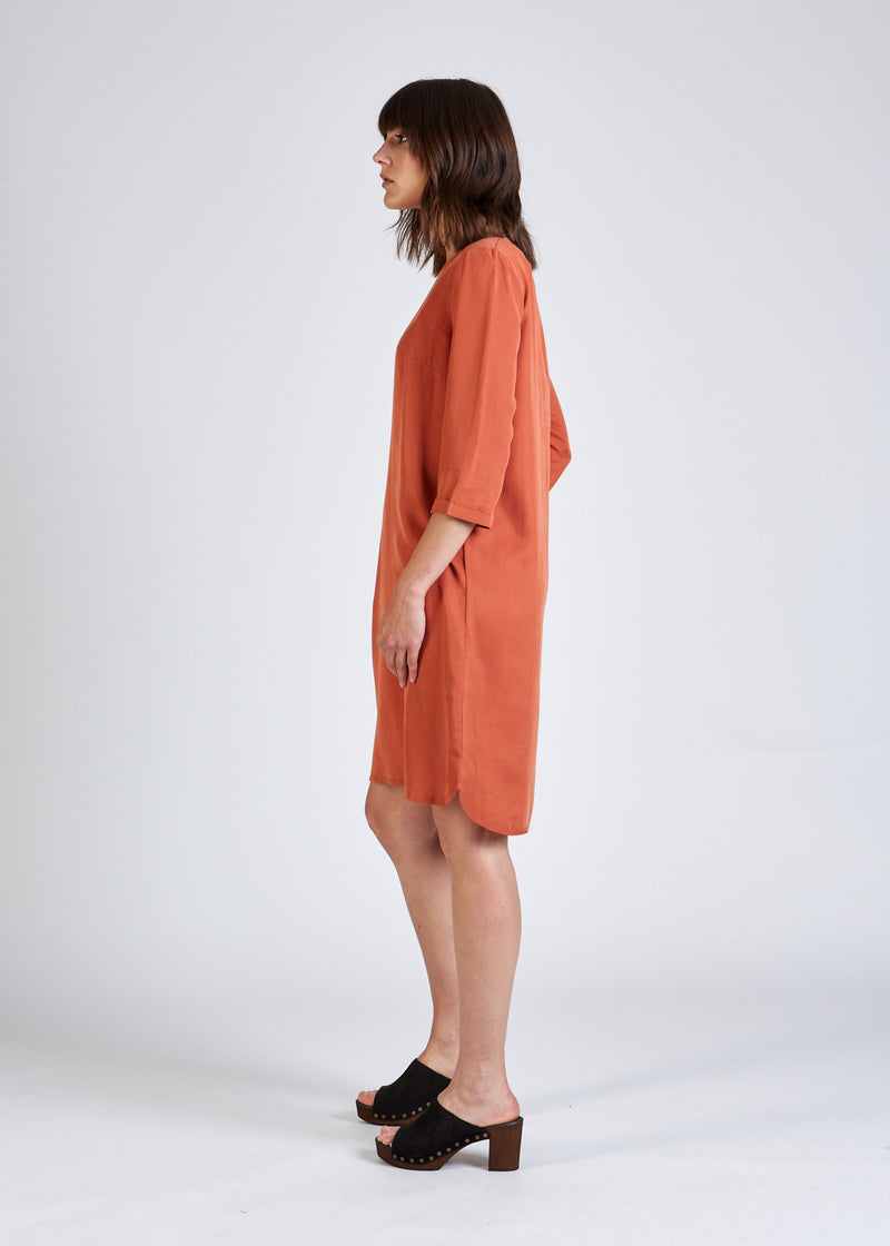 Dress FREYA in TENCEL™ Lyocell - Burned Orange (Tencel)
