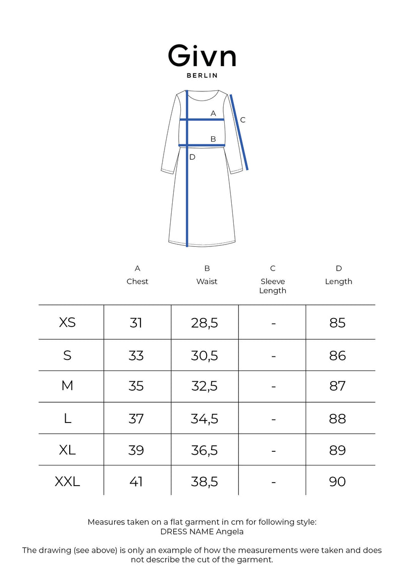 Givn Berlin Kleid GBANGELA aus gesmocktem Bio-Baumwoll Jersey Dress Nightshade Blue (Rib)