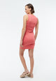 Givn Berlin Kleid GBANGELA aus gesmocktem Bio-Baumwoll Jersey Dress Sunset Coral (Rib)