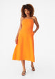 Givn Berlin Kleid GBGIANA slim Fit aus Leinen mit Rückendetail Dress Mandarine (Linen)
