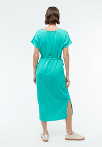 Givn Berlin Midi-Kleid GBPHILINE aus LENZING™ ECOVERO™ mit Bindegürtel Dress Amalfi Green
