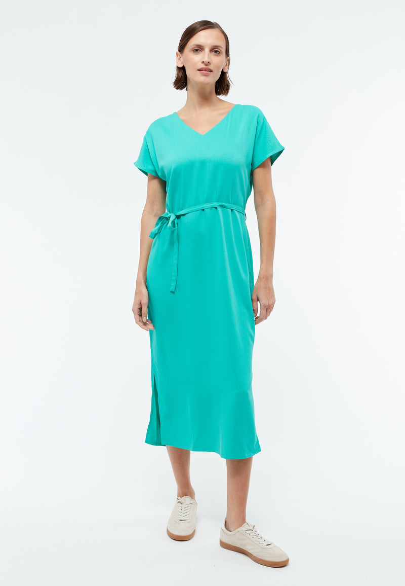 Givn Berlin Midi-Kleid GBPHILINE aus LENZING™ ECOVERO™ mit Bindegürtel Dress Amalfi Green