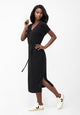 Givn Berlin Midi-Kleid GBPHILINE aus LENZING™ ECOVERO™ mit Bindegürtel Dress Black