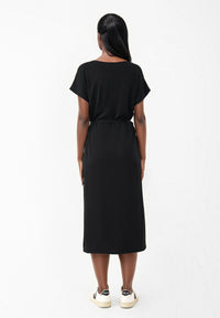 Givn Berlin Midi-Kleid GBPHILINE aus LENZING™ ECOVERO™ mit Bindegürtel Dress Black