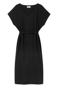 Givn Berlin Midi-Kleid GBPHILINE aus LENZING™ ECOVERO™ mit Bindegürtel Dress Black