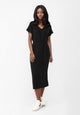 Givn Berlin Midi-Kleid GBPHILINE aus LENZING™ ECOVERO™ mit Bindegürtel Dress Black