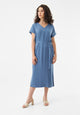 Givn Berlin Kleid GBPHILINE relaxed Fit aus LENZING™ ECOVERO™ mit Gürtel Dress Steel Blue