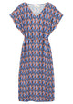 Givn Berlin Kleid GBPHILINE relaxed Fit aus LENZING™ ECOVERO™ mit Gürtel Dress Blue / Orange (Drops)