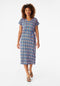 Givn Berlin Kleid GBPHILINE relaxed Fit aus LENZING™ ECOVERO™ mit Gürtel Dress Blue / Orange (Drops)