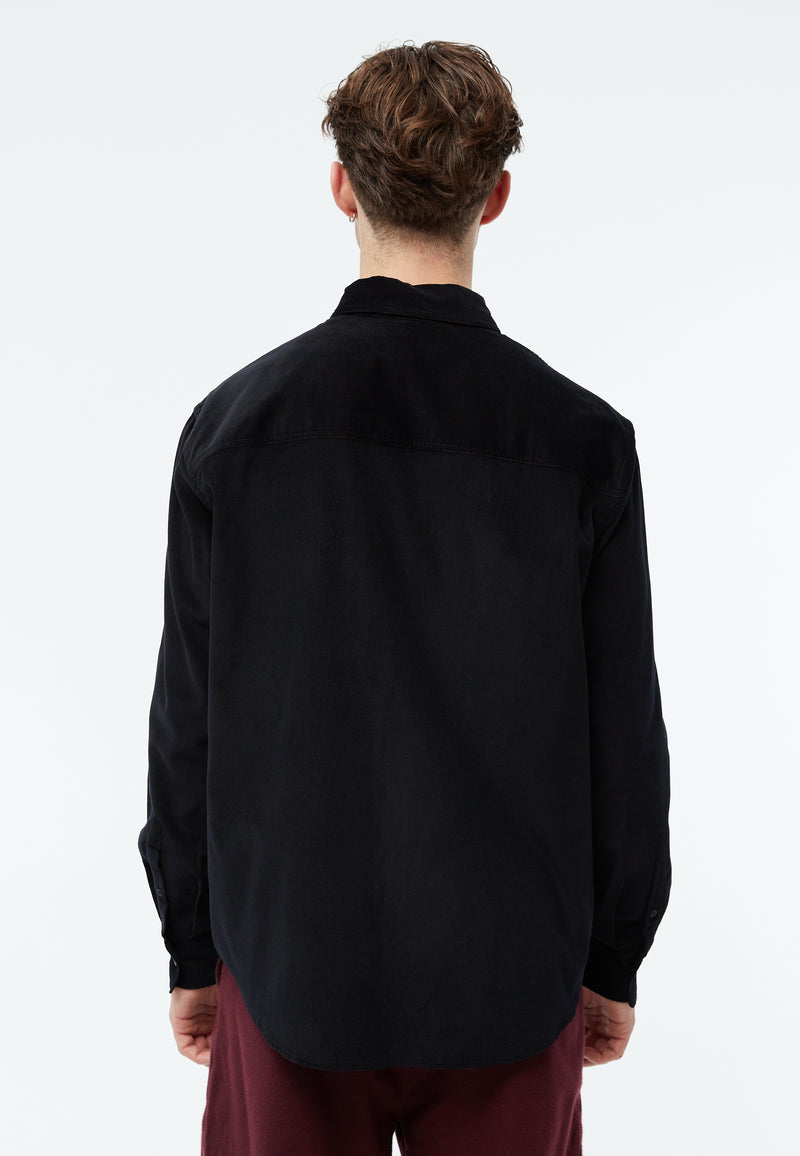 Givn Berlin Kordhemd GBFABIO aus Bio-Baumwolle Buttoned Shirt Black (Cord)
