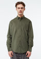 Givn Berlin Kordhemd GBFABIO aus Bio-Baumwolle Buttoned Shirt Dark Khaki (Cord)