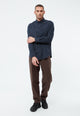 Givn Berlin Kordhemd GBFABIO aus Bio-Baumwolle Buttoned Shirt Midnight Blue (Cord)