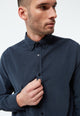 Givn Berlin Kordhemd GBFABIO aus Bio-Baumwolle Buttoned Shirt Midnight Blue (Cord)