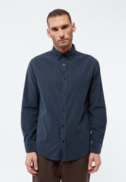 Givn Berlin Kordhemd GBFABIO aus Bio-Baumwolle Buttoned Shirt Midnight Blue (Cord)