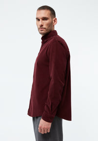 Givn Berlin Kordhemd GBFABIO aus Bio-Baumwolle Buttoned Shirt Wine Red (Cord)