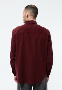 Givn Berlin Kordhemd GBFABIO aus Bio-Baumwolle Buttoned Shirt Wine Red (Cord)