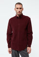 Givn Berlin Kordhemd GBFABIO aus Bio-Baumwolle Buttoned Shirt Wine Red (Cord)