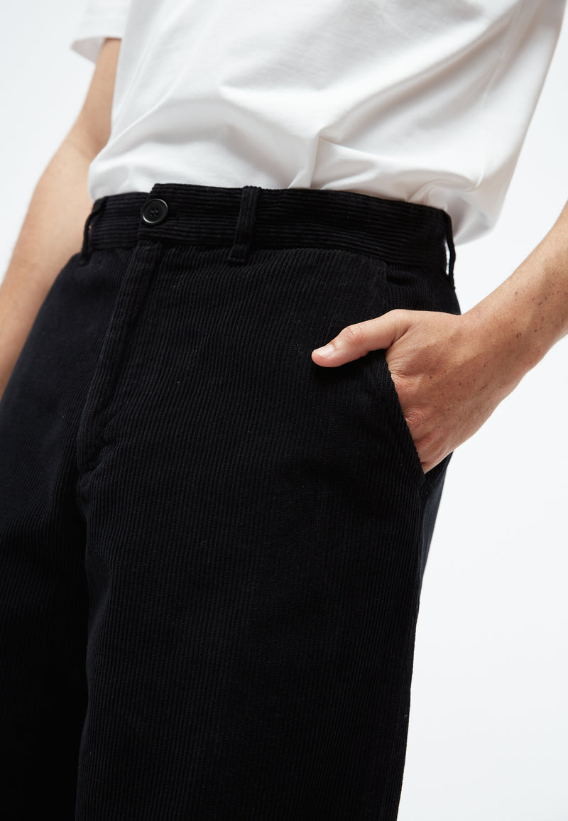 Givn Berlin Kordhose GBKLAAS aus Bio-Baumwolle mit weitem Bein Trousers Black (Cord)