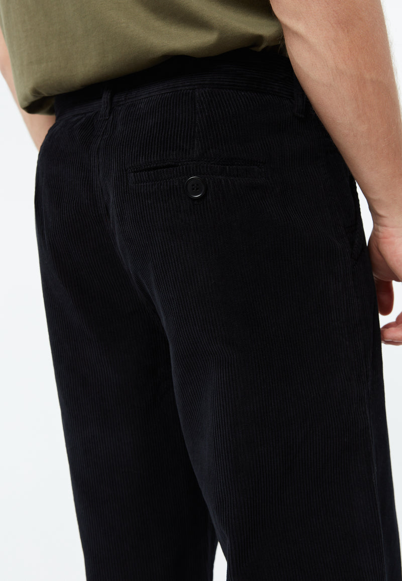Givn Berlin Kordhose GBKLAAS aus Bio-Baumwolle mit weitem Bein Trousers Black (Cord)