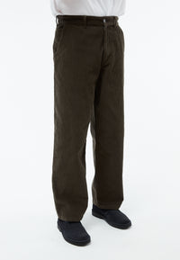 Givn Berlin Kordhose GBKLAAS aus Bio-Baumwolle mit weitem Bein Trousers Dark Olive (Cord)