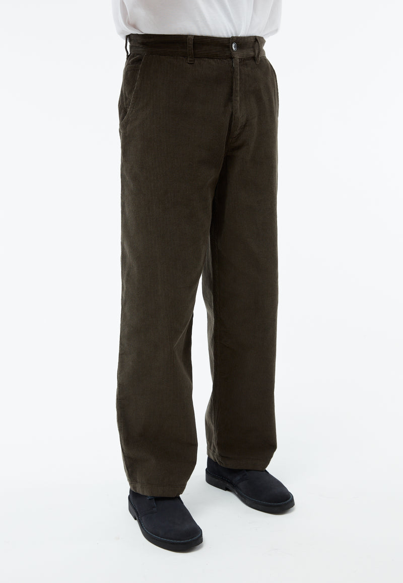 Givn Berlin Kordhose GBKLAAS aus Bio-Baumwolle mit weitem Bein Trousers Dark Olive (Cord)