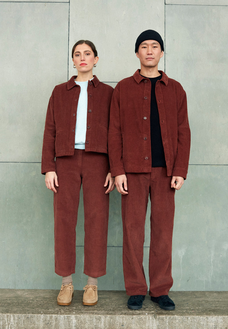 Givn Berlin Kordhose GBKLAAS aus Bio-Baumwolle mit weitem Bein Trousers Intense Rust (Cord)