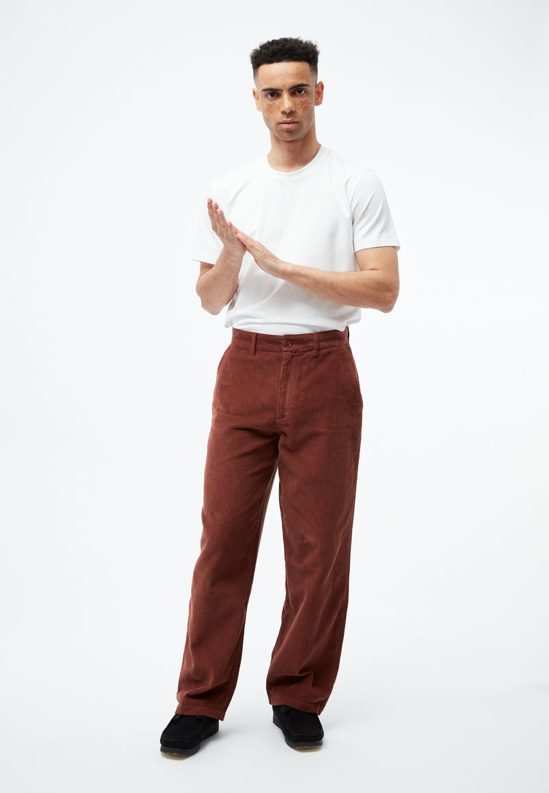 Givn Berlin Kordhose GBKLAAS aus Bio-Baumwolle mit weitem Bein Trousers Intense Rust (Cord)