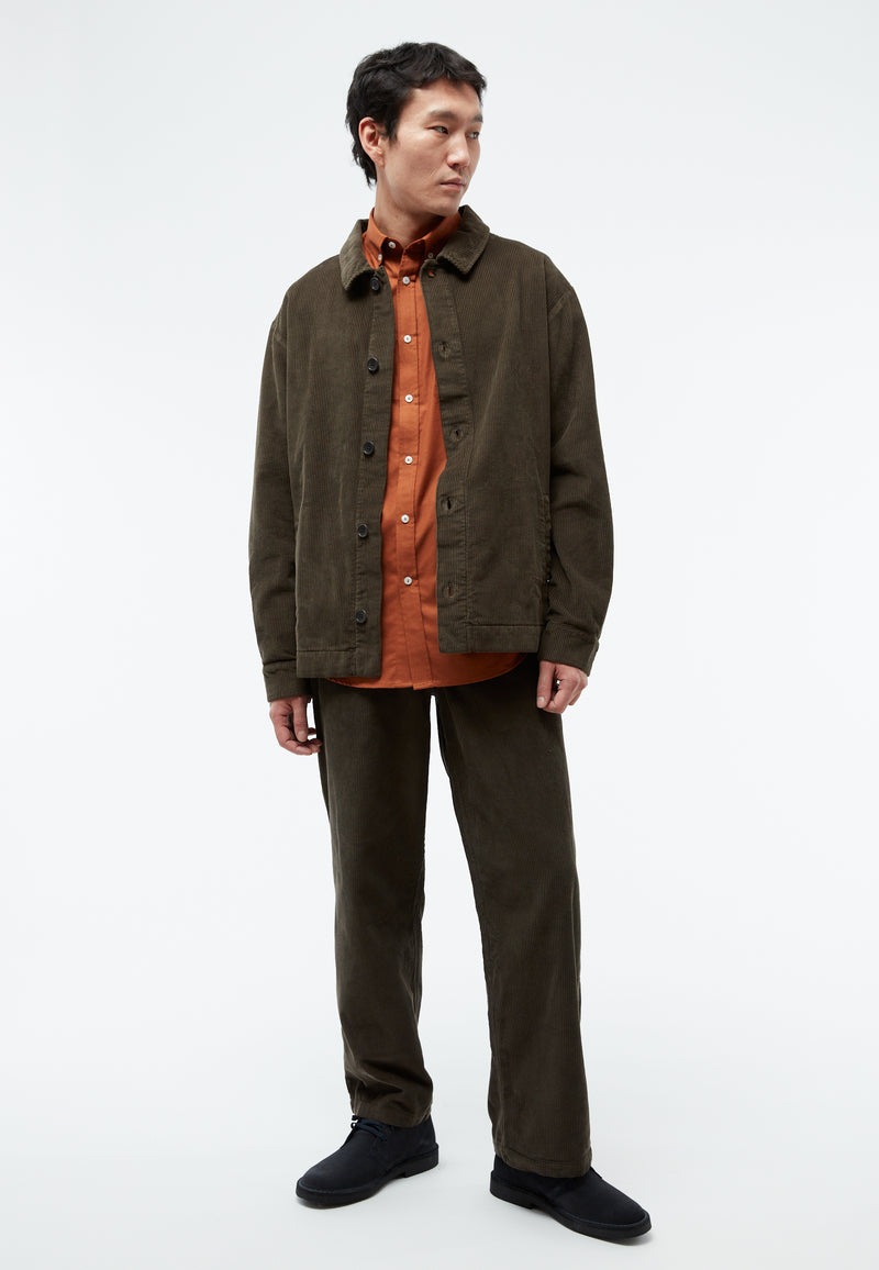 Givn Berlin Kordjacke GBHUNTER aus Bio-Baumwolle Jacket Dark Olive (Cord)