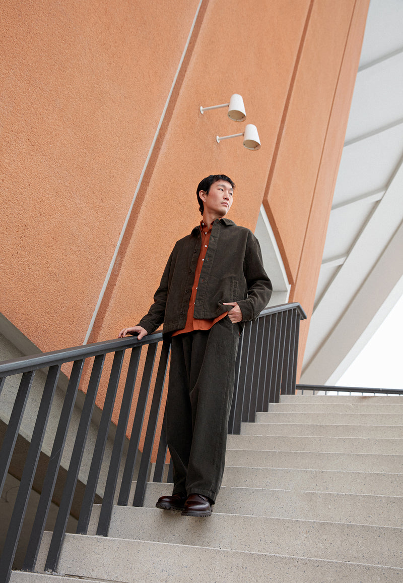 Givn Berlin Kordjacke GBHUNTER aus Bio-Baumwolle Jacket Dark Olive (Cord)