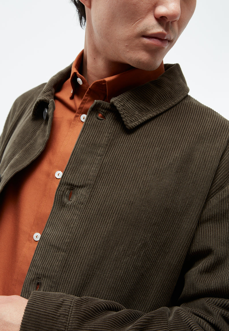 Givn Berlin Kordjacke GBHUNTER aus Bio-Baumwolle Jacket Dark Olive (Cord)