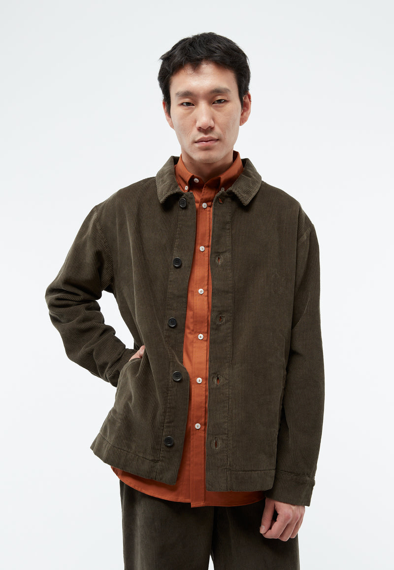 Givn Berlin Kordjacke GBHUNTER aus Bio-Baumwolle Jacket Dark Olive (Cord)