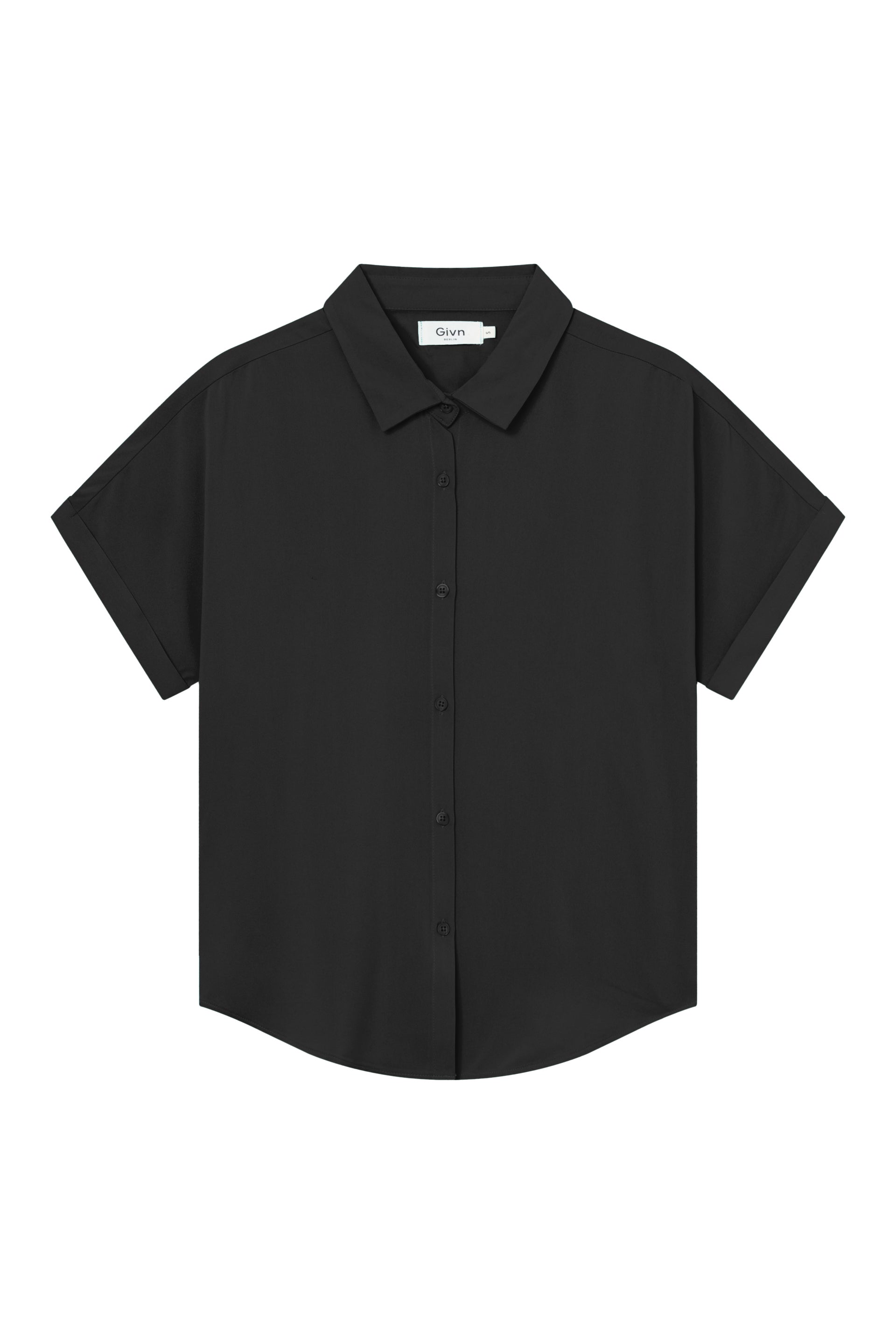 Givn Berlin Kurzarmbluse GBSARAH aus LENZING™ ECOVERO™ Blouse Black