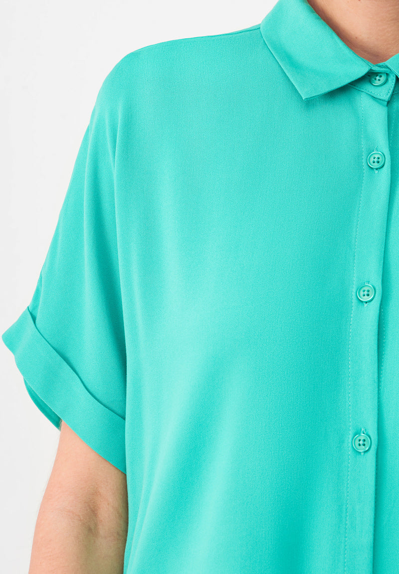 Givn Berlin Kurzarmbluse GBSARAH aus LENZING™ ECOVERO™ Blouse Amalfi Green