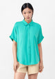 Givn Berlin Kurzarmbluse GBSARAH aus LENZING™ ECOVERO™ Blouse Amalfi Green