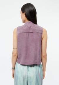 Givn Berlin Kurzarmbluse GBXENIA aus TENCEL™ mit Peach-Effekt Blouse English Violet (Tencel)
