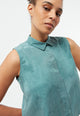 Givn Berlin Kurzarmbluse GBXENIA aus TENCEL™ mit Peach-Effekt Blouse Graphite Green (Tencel)