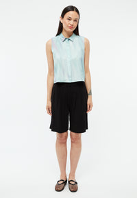 Givn Berlin Kurzarmbluse GBXENIA aus TENCEL™ mit Peach-Effekt Blouse Graphite Green / English Violet (Blurry)