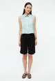 Givn Berlin Kurzarmbluse GBXENIA aus TENCEL™ mit Peach-Effekt Blouse Graphite Green / English Violet (Blurry)