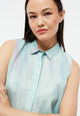 Givn Berlin Kurzarmbluse GBXENIA aus TENCEL™ mit Peach-Effekt Blouse Graphite Green / English Violet (Blurry)