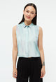 Givn Berlin Kurzarmbluse GBXENIA aus TENCEL™ mit Peach-Effekt Blouse Graphite Green / English Violet (Blurry)